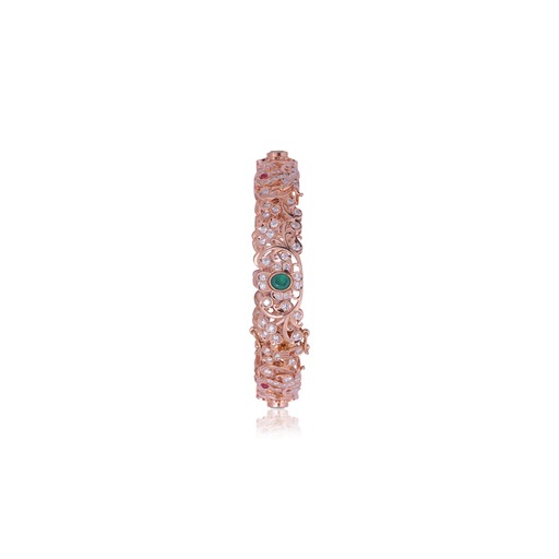 Nature Inspired with stone studded Diamond Bangles