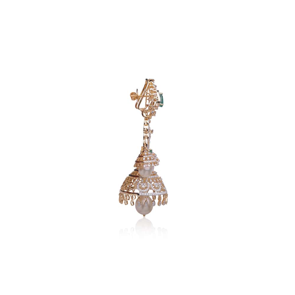 Enamouring Diamond Chandelier Jhumkas