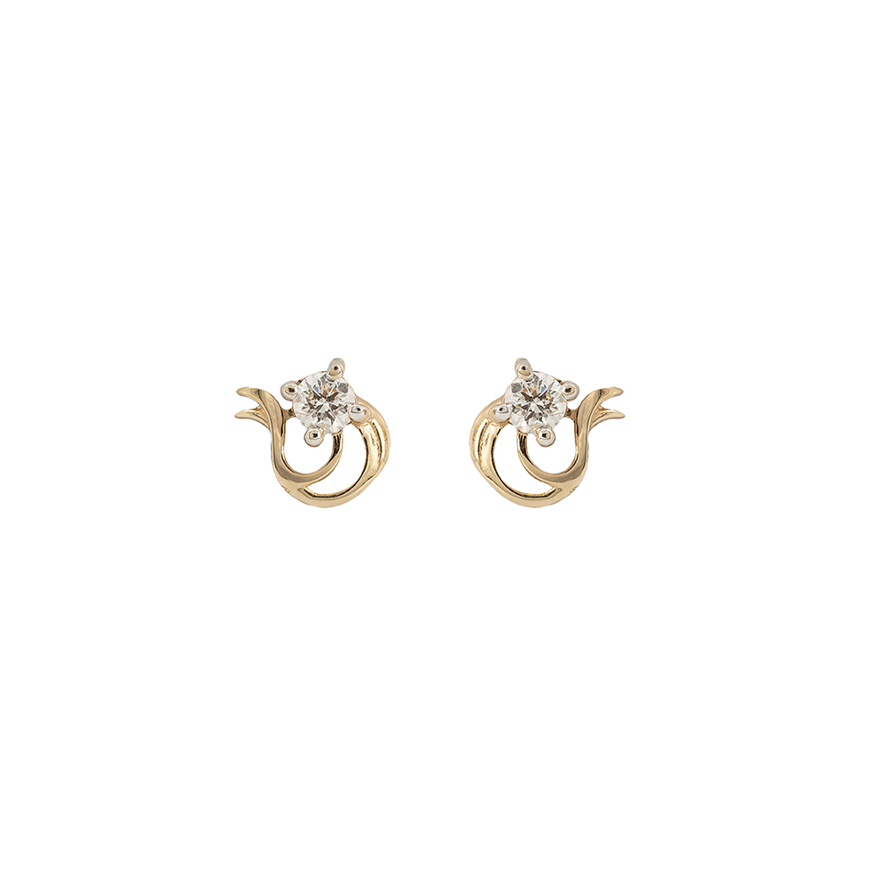 Swirly Diamond  Baby  Earrings