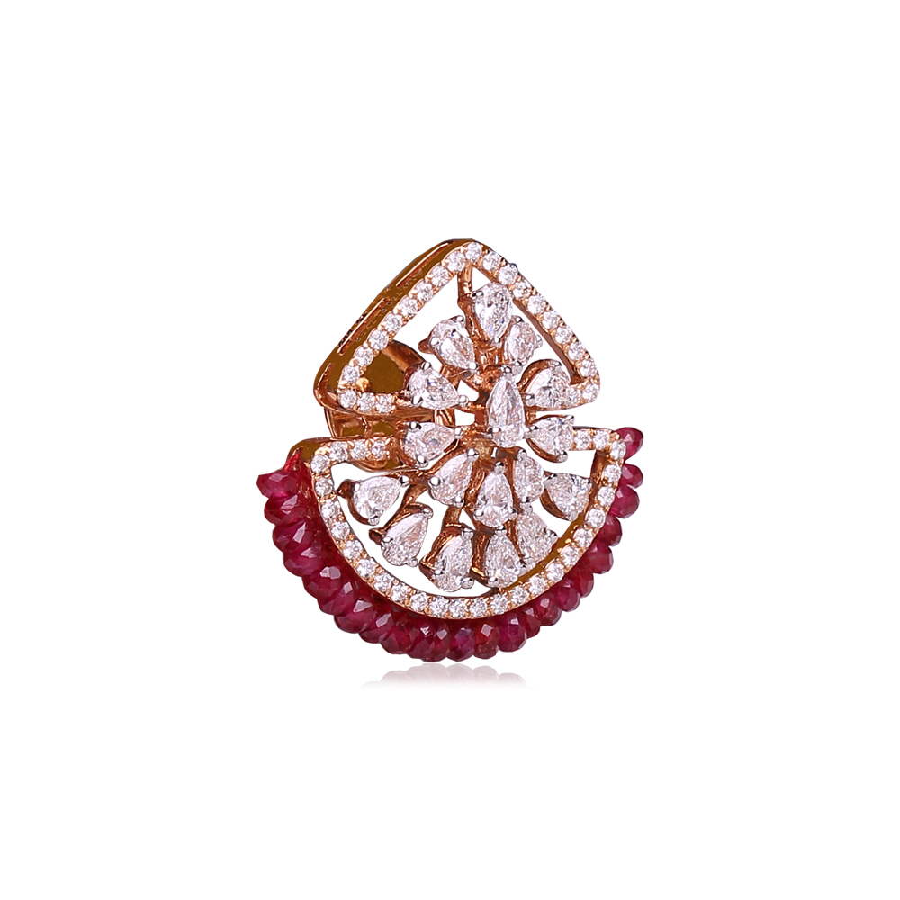 Ruby Diamond Studs