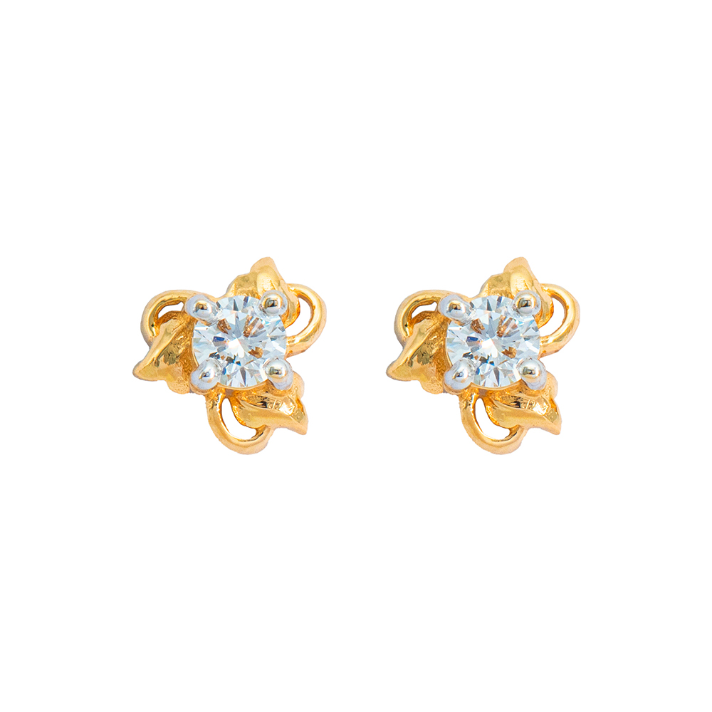 Tiny Floret Diamond  Baby Earrings