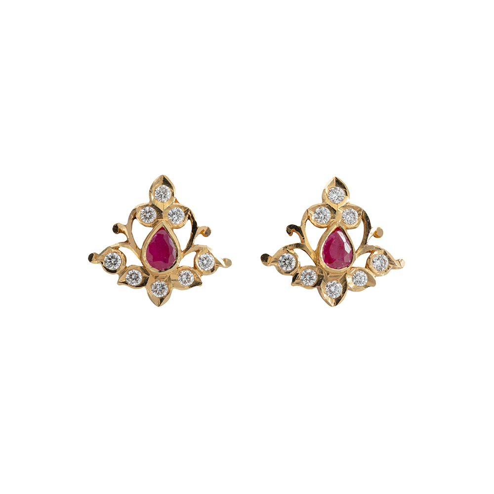 Ruby Close Setting Diamond Studs