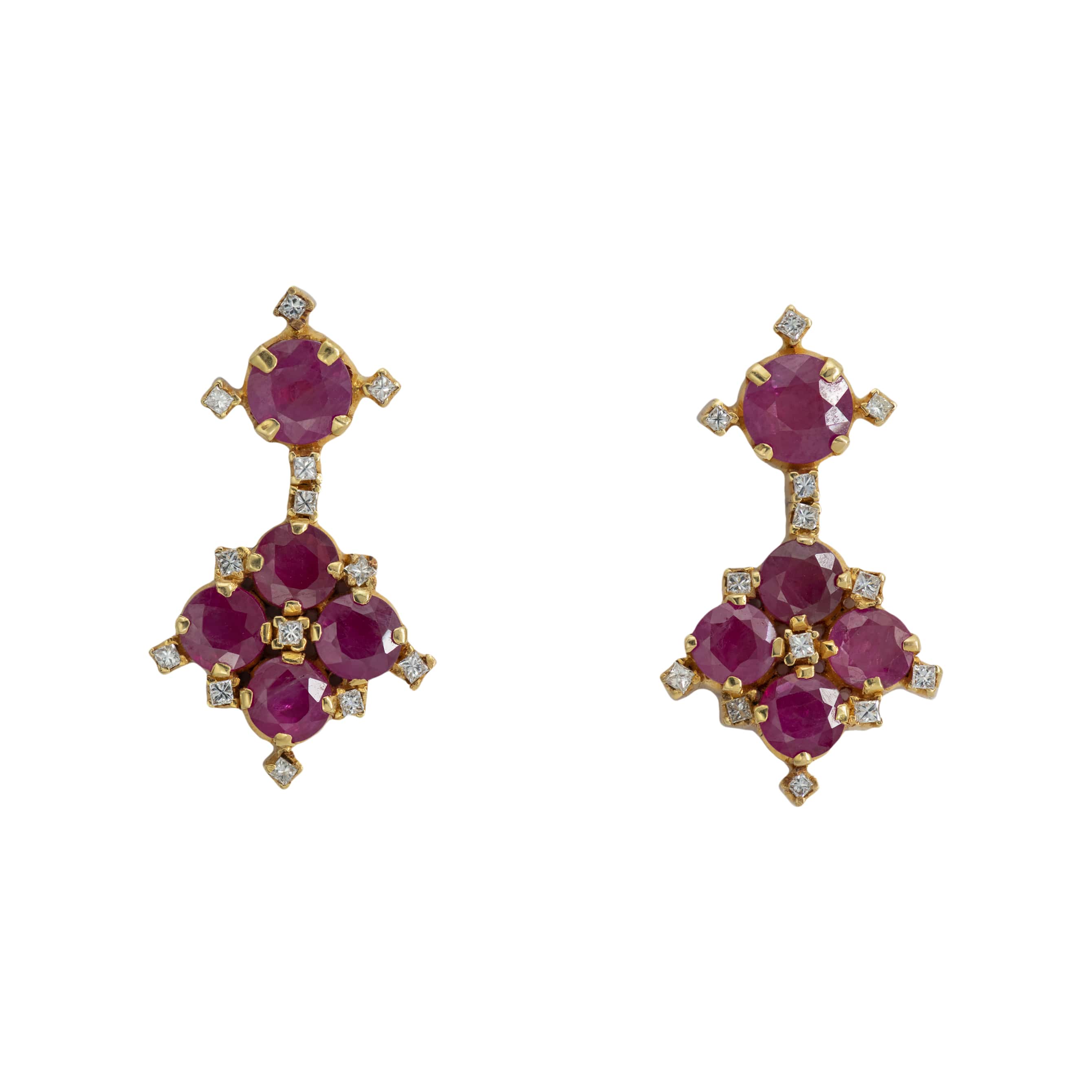 Ruby Diamond Earrings