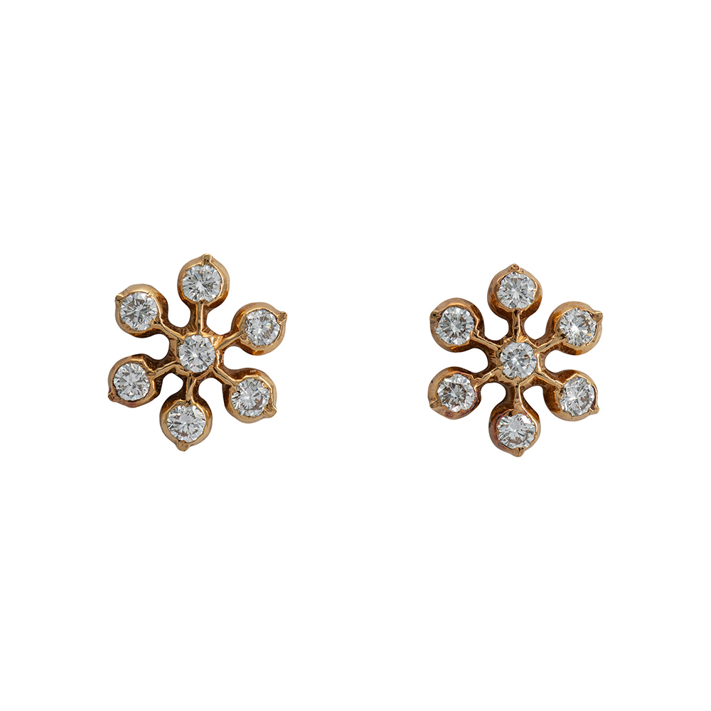 Snowy Close Setting Diamond Studs