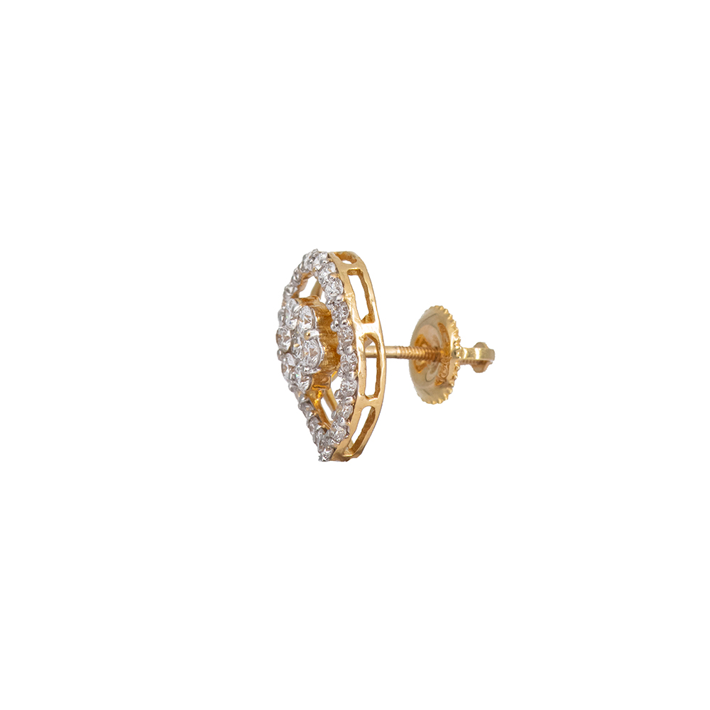 Pear-shaped Floral Diamond Studs