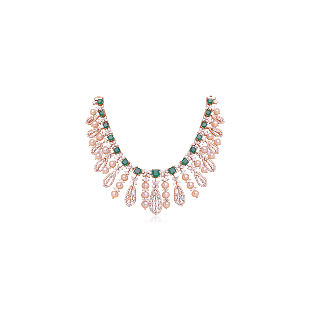 Ethereal Emerald Diamond Necklace