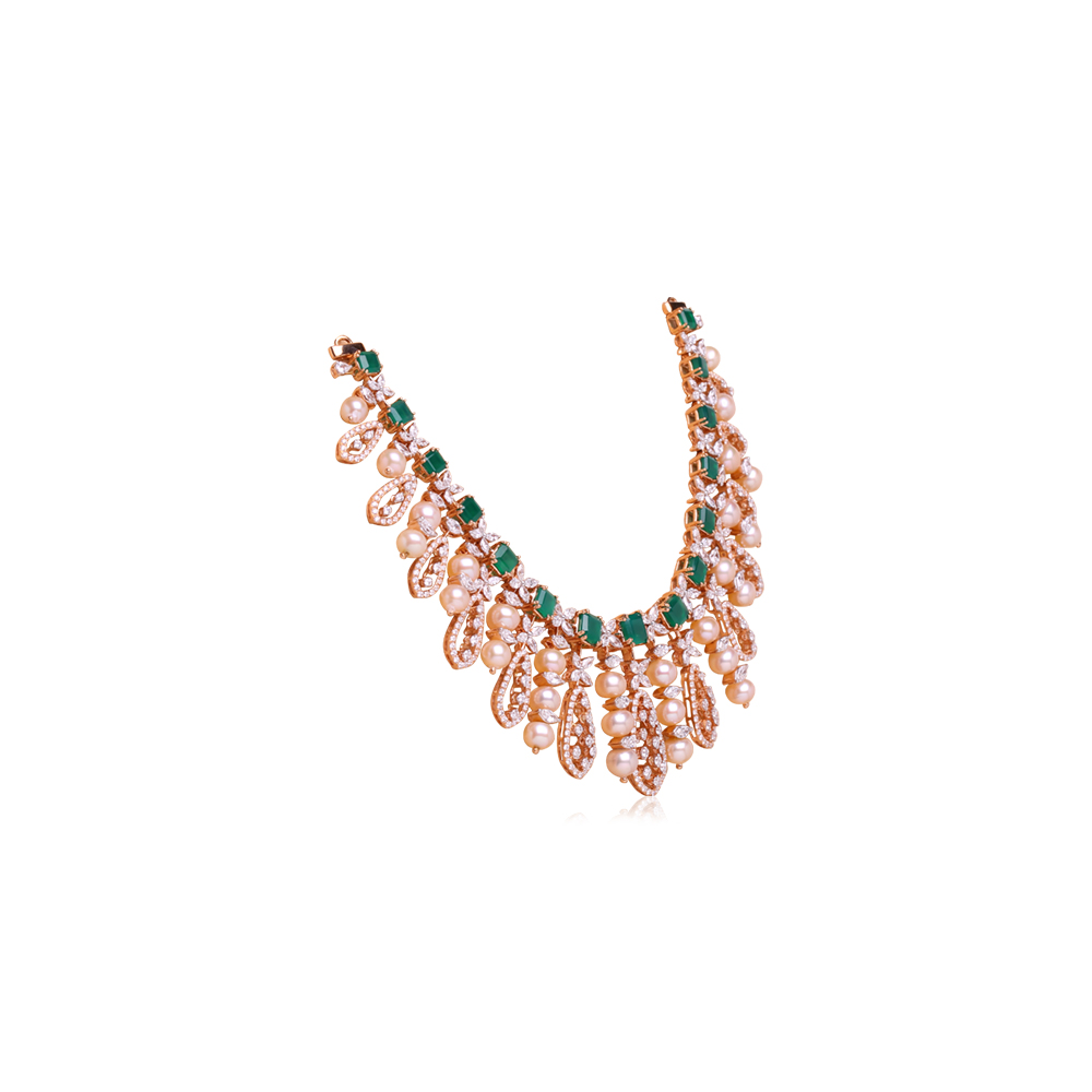 Ethereal Emerald Diamond Necklace