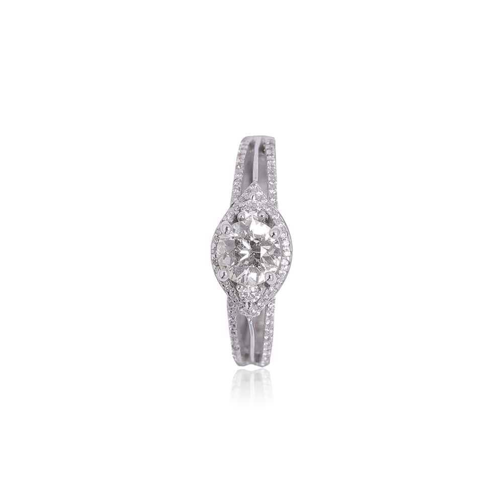 Leaf Shaped Solitaire Ring