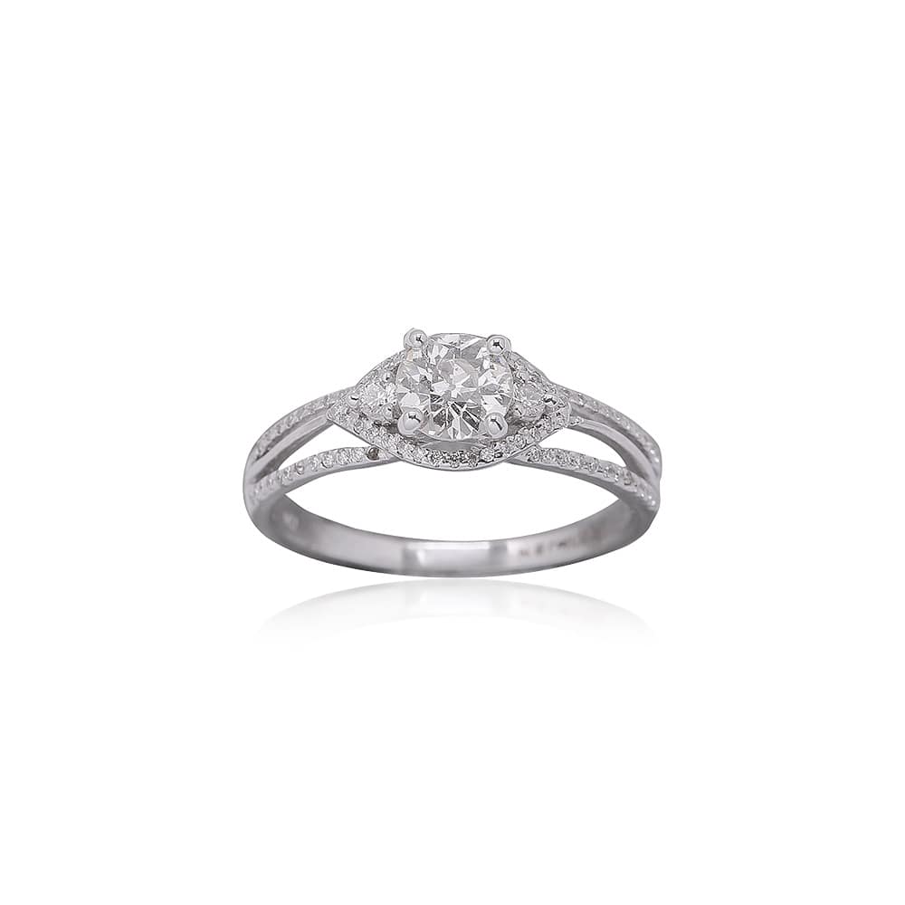 Leaf Shaped Solitaire Ring