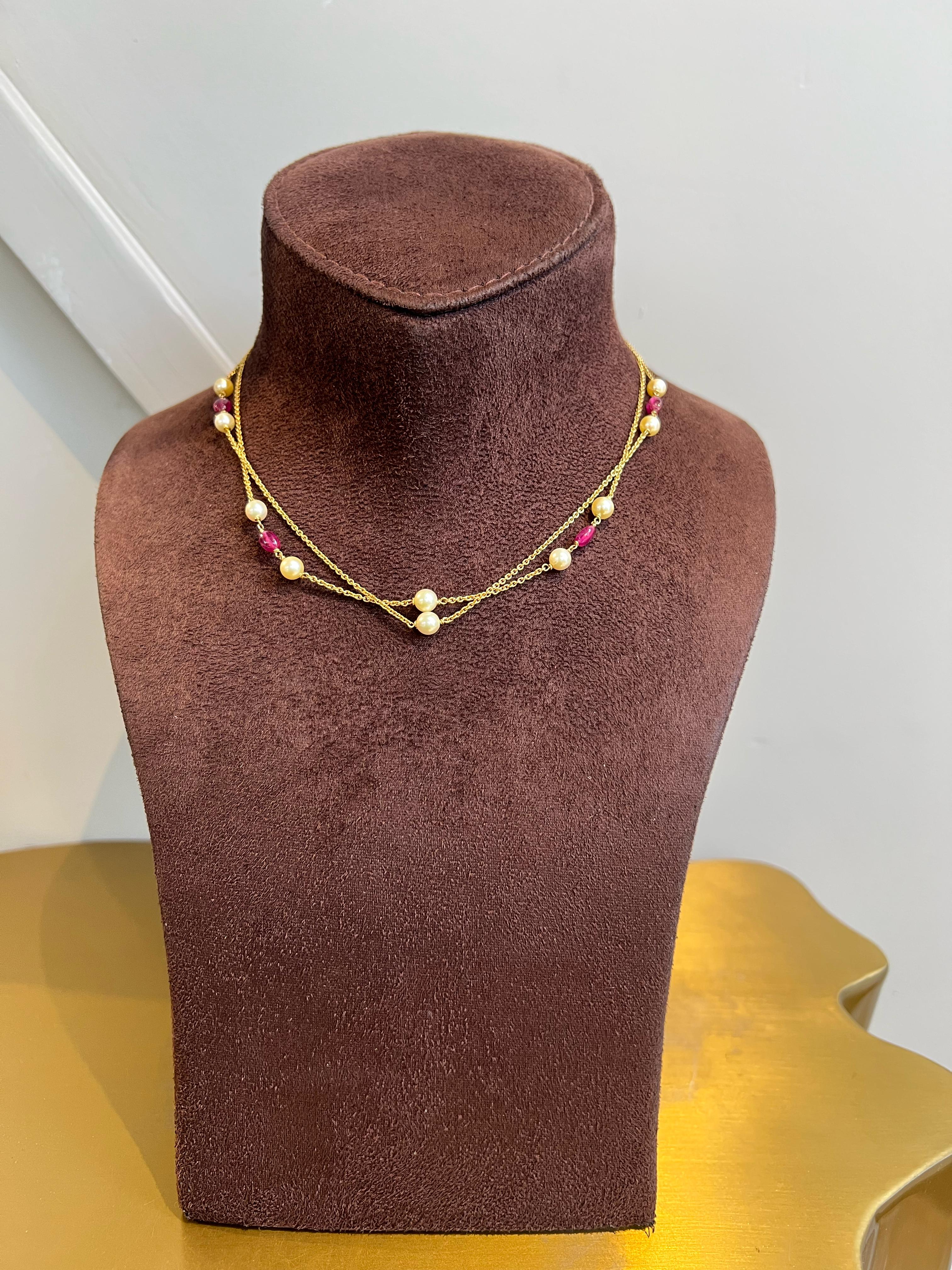 Ruby pearl gold chain Ruby pearl gold chain
