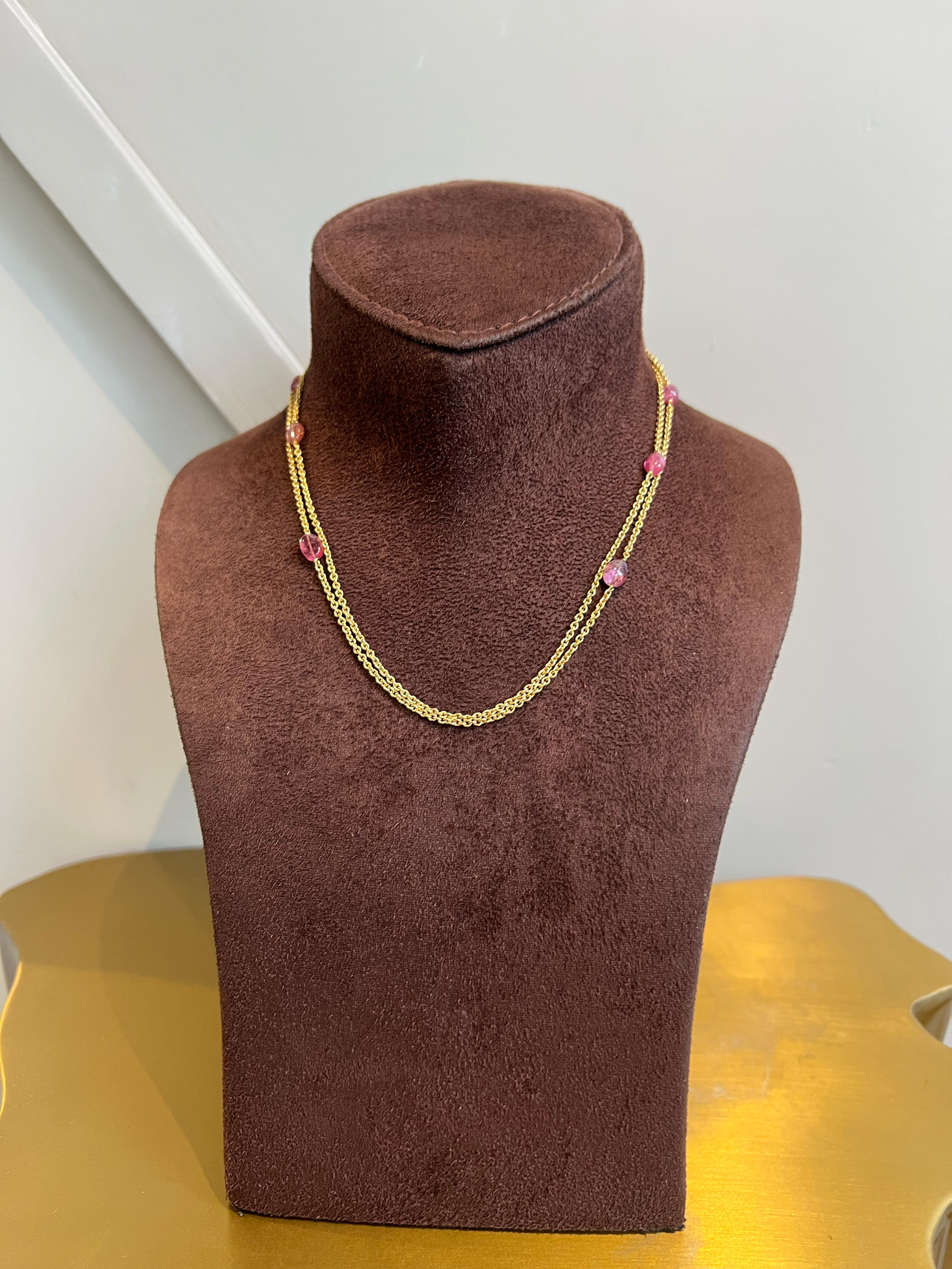Gold chain with tourmaline beads Gold chain with tourmaline beads