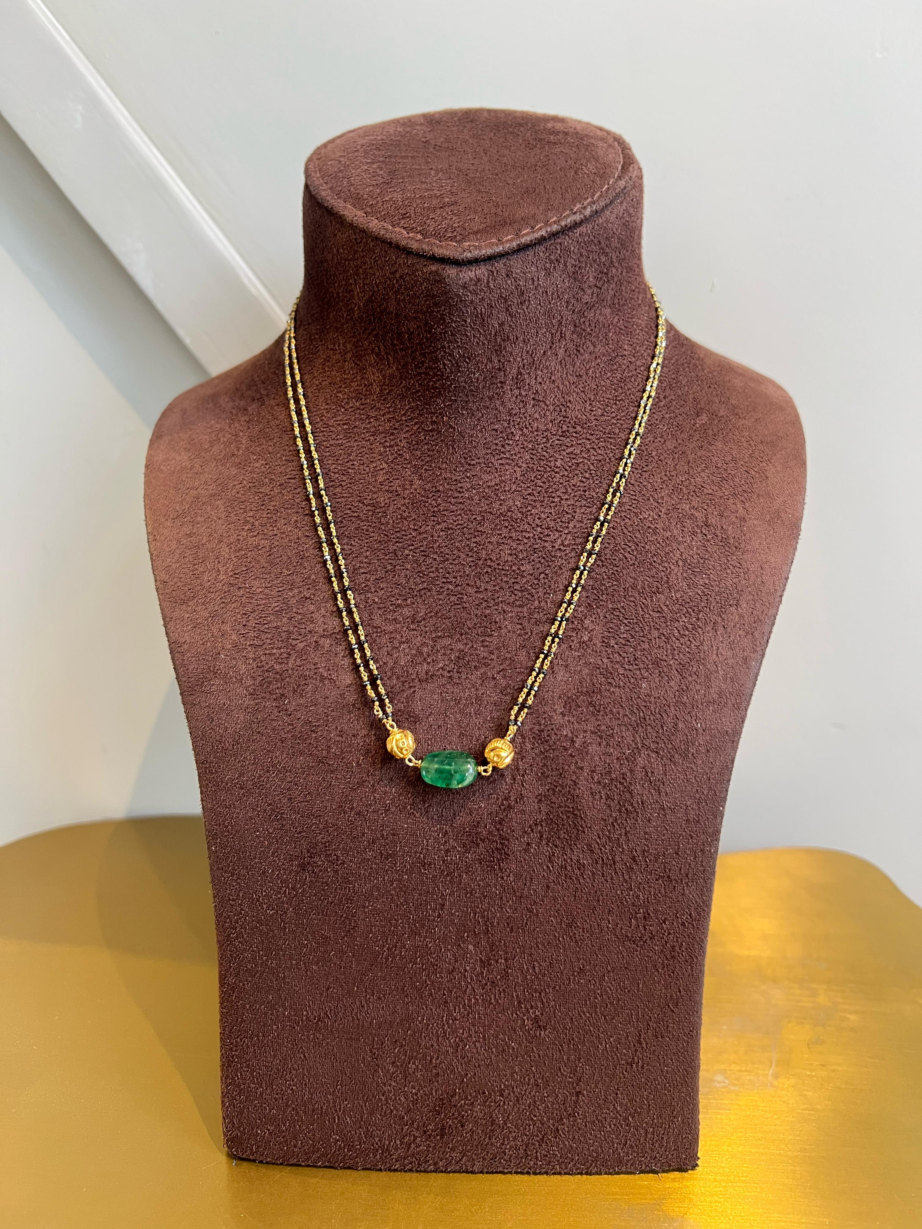 Black Diamond beads with emerald Black Diamond beads with emerald