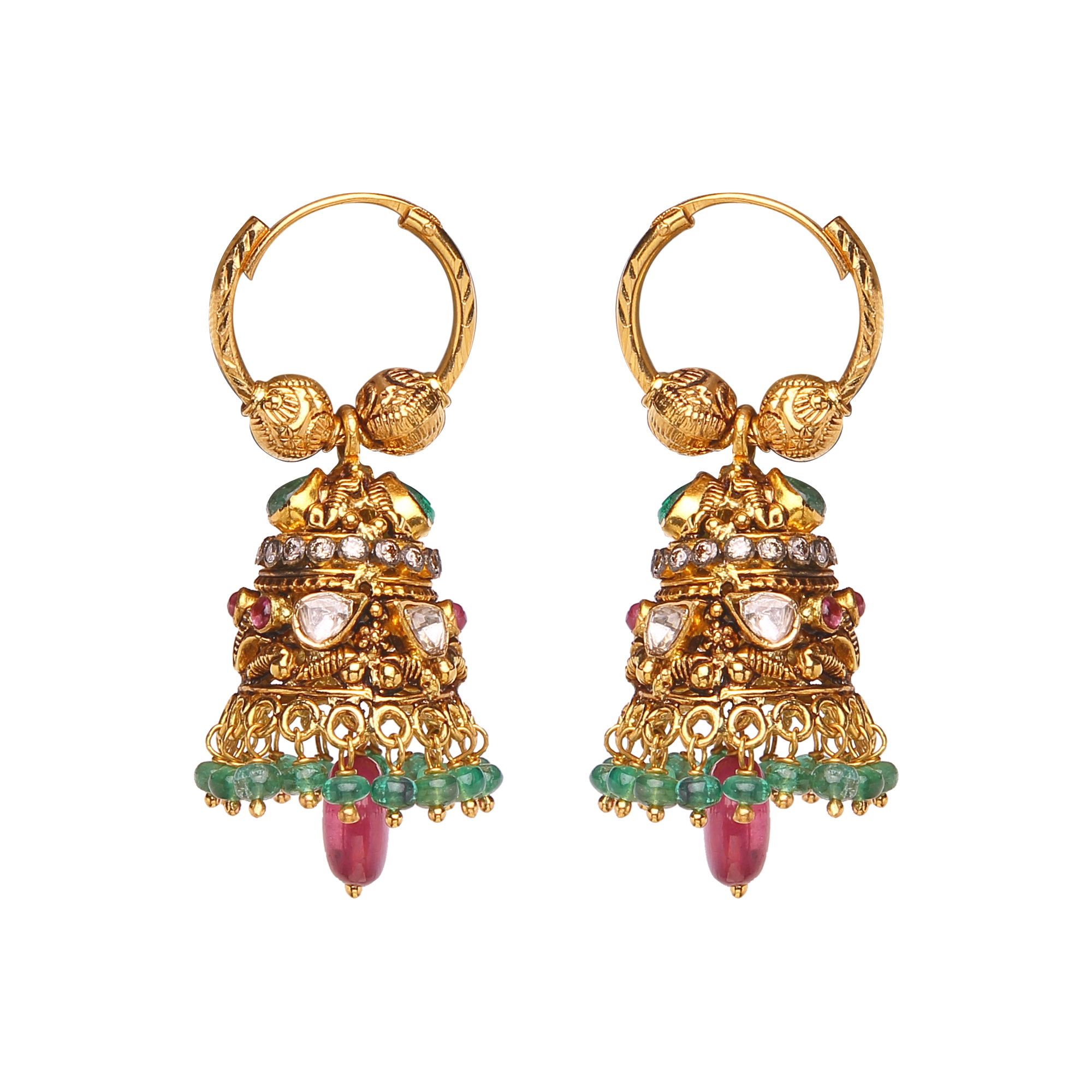 Stately Polki Jhumkis