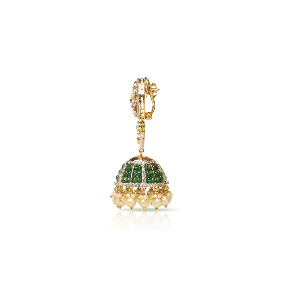 Shimmering Polki Jhumki