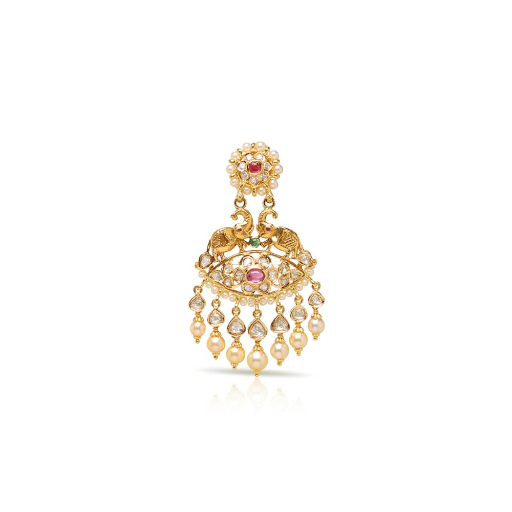 Chandaki Elephant Polki Earrings