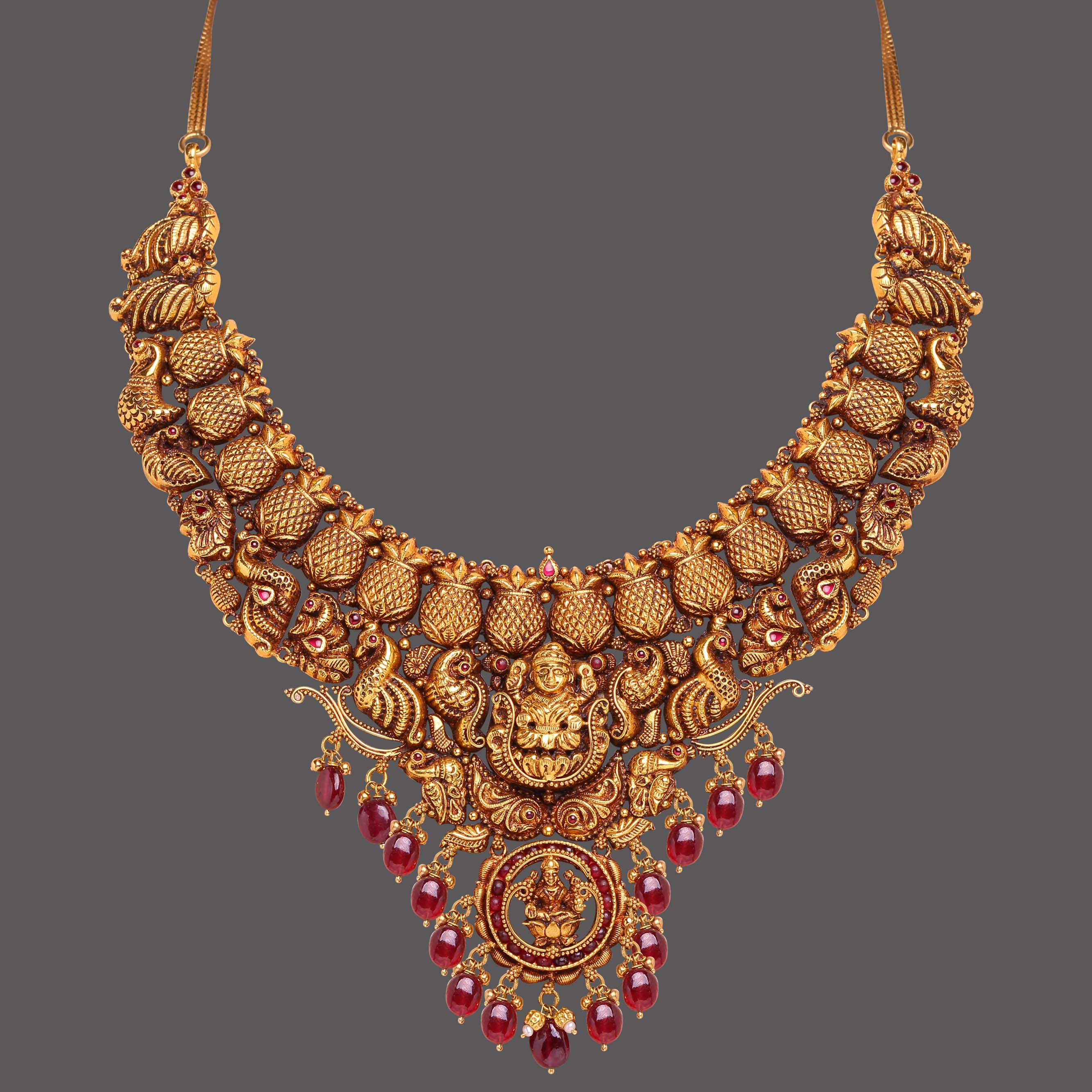 Ruby Studded Nakshi Necklace