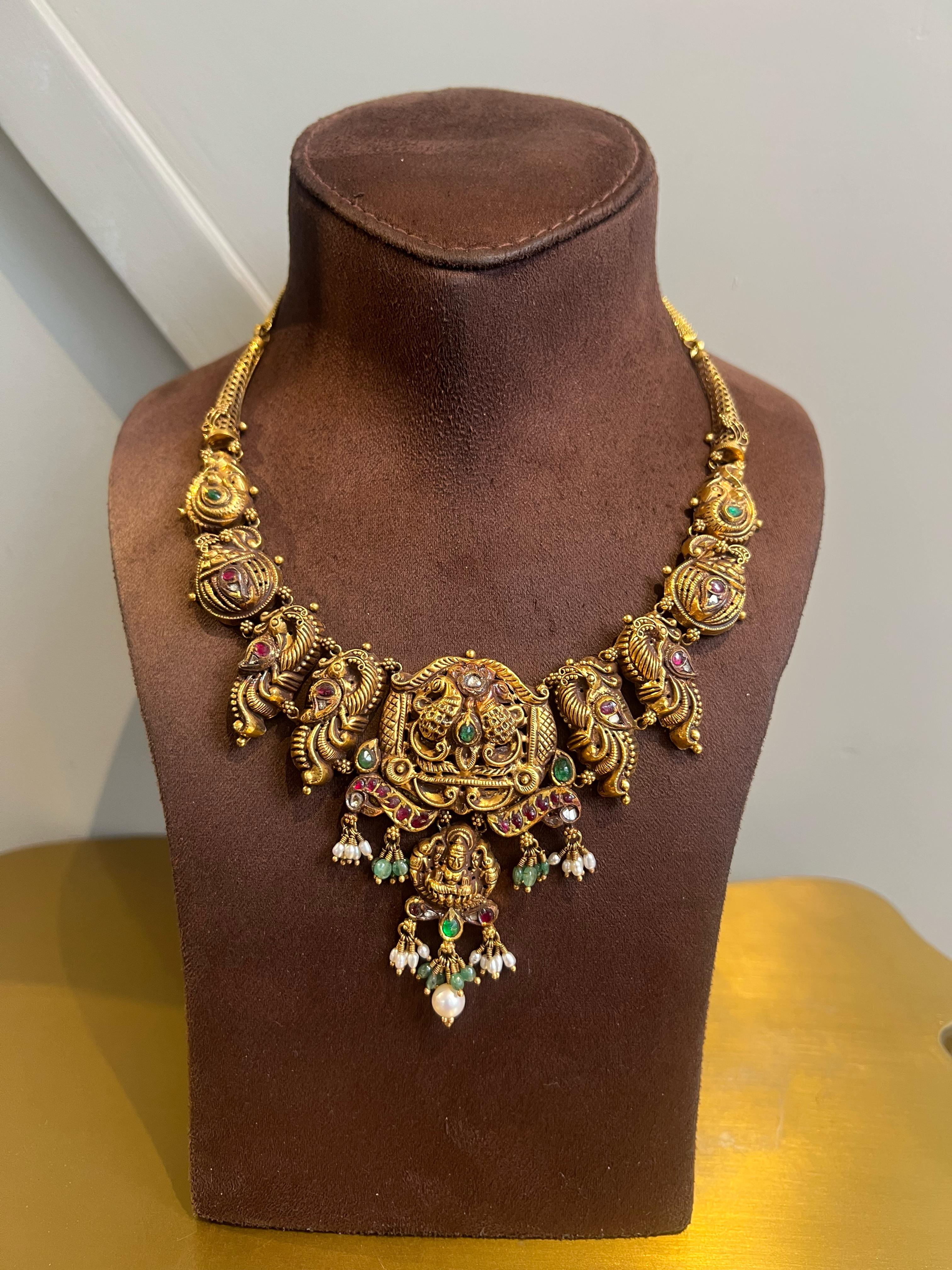 Semi kanti peacock necklace