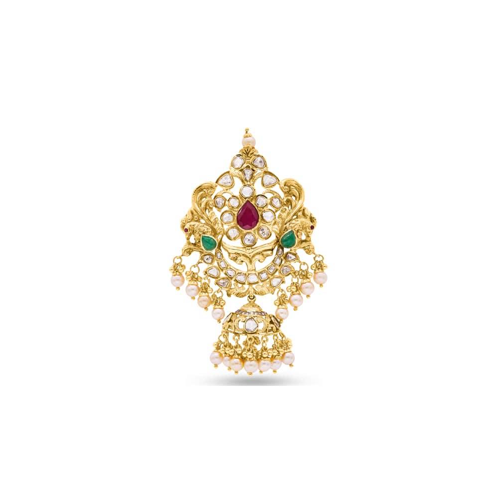 Jhumki Dangled Uncut Pendant