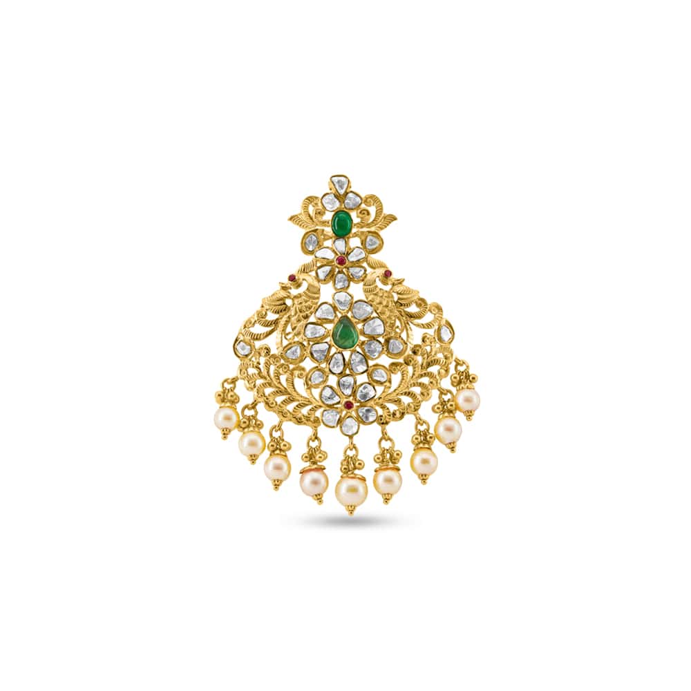 Chilayi Gold Uncut Peacock Pendant