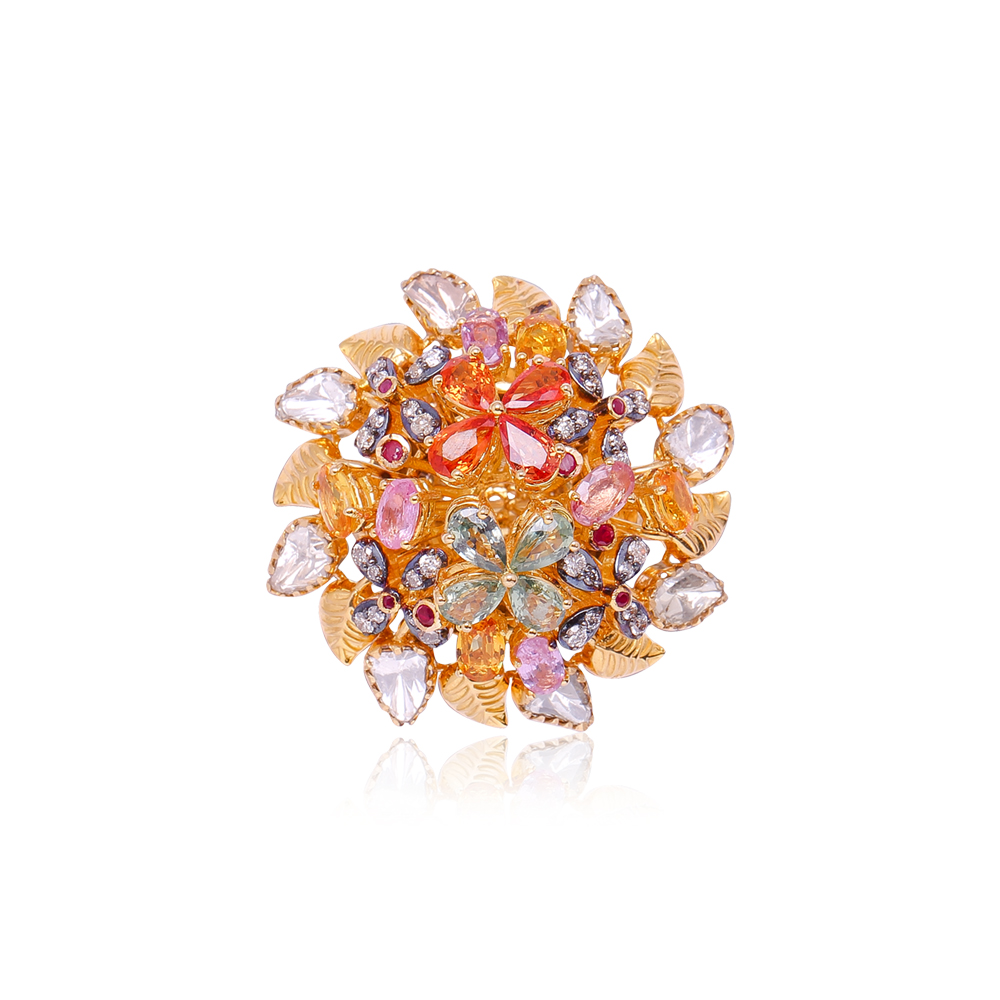 Clustered Gemstone Cocktail Ring