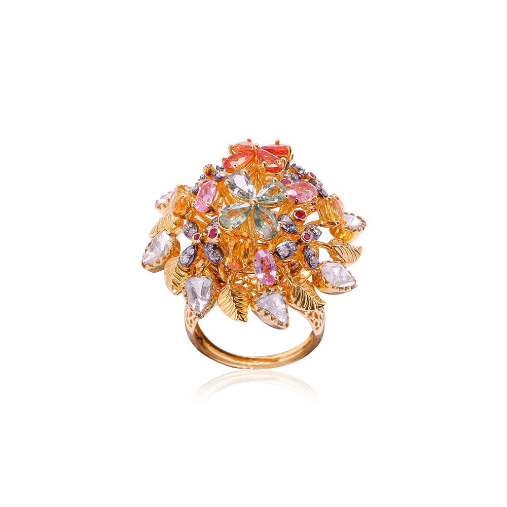 Clustered Gemstone Cocktail Ring