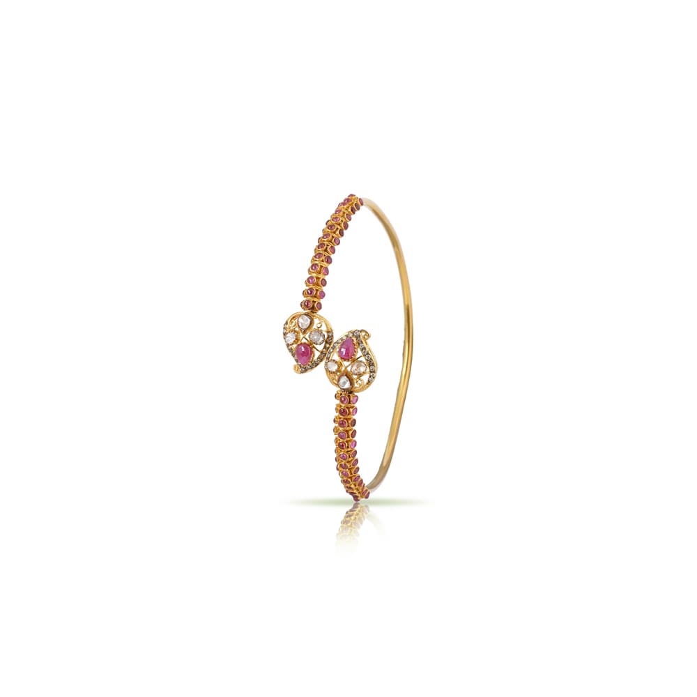 Ruby Studded Flexible Kada