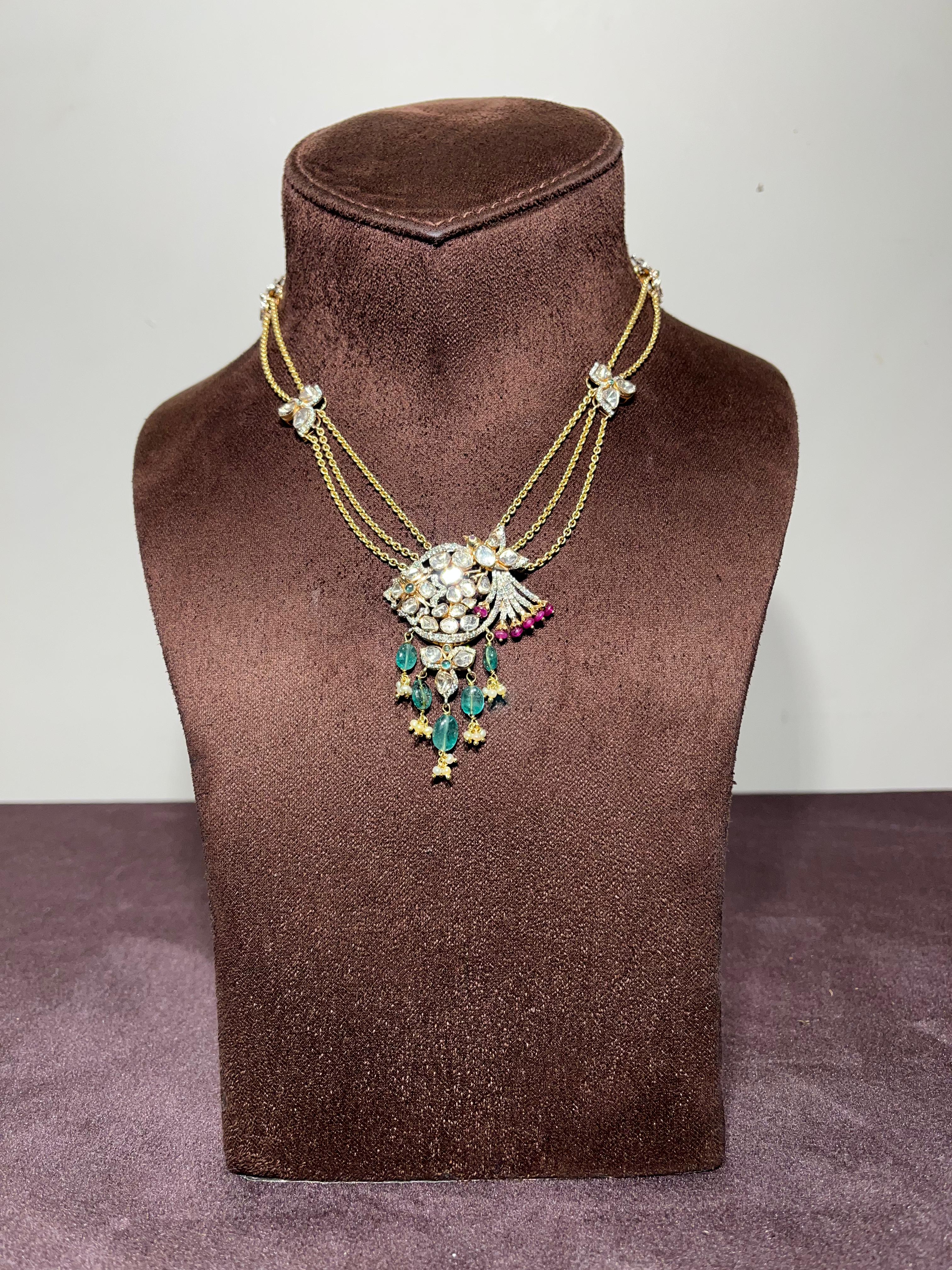 Polki Pendant Chain