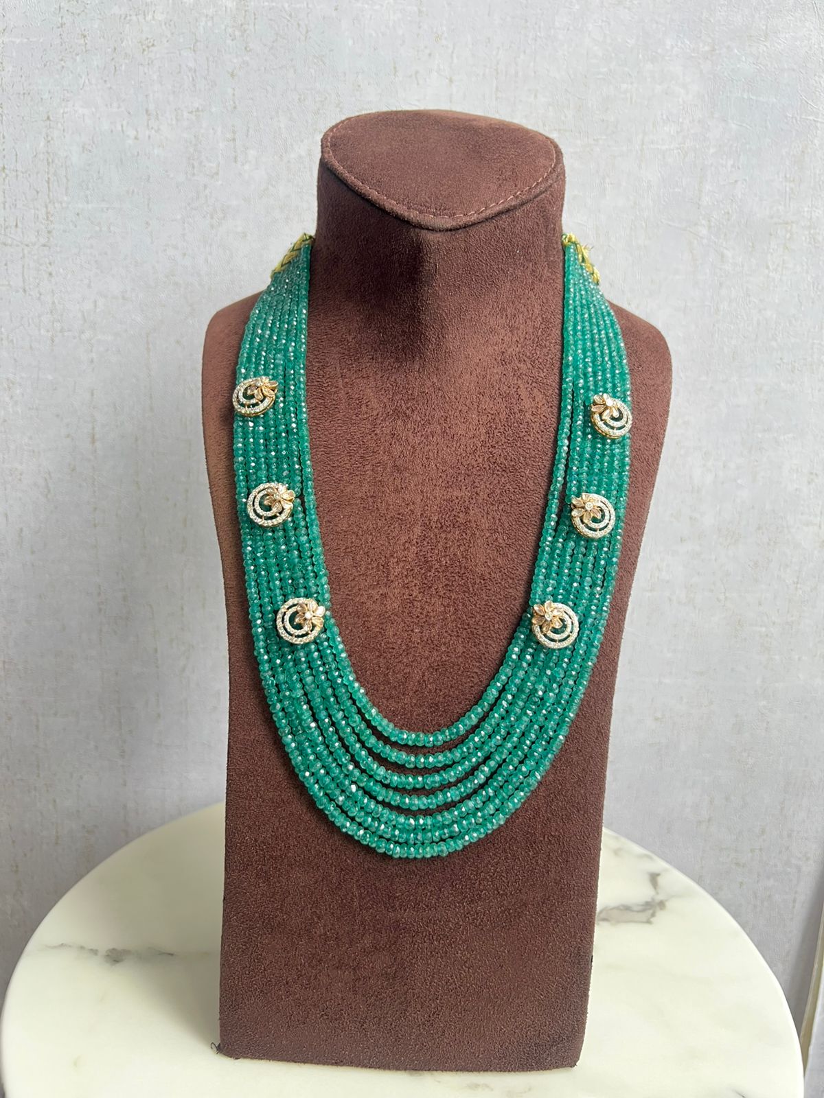Unisex Beryl beads haram with polki mopes Unisex Beryl beads haram with polki mopes